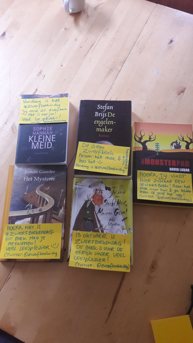 Deze boeken gaan straks zwerven. Ze hebben er zin in! #zwerfboekendag