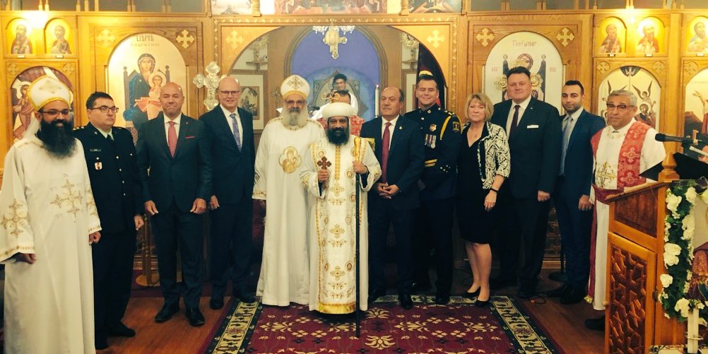DanielJKinsella's tweet photo. Honoured to be invited to Coptic Orthodox Church for celebration of Bishop Boulos' 1st visit to #Halifax. Thankful for our community, and importance it places on relationship-building &amp; just getting to know each other. @MikeSavageHFX
@AndyFillmoreHFX @nsgov https://t.co/og8772mIqL