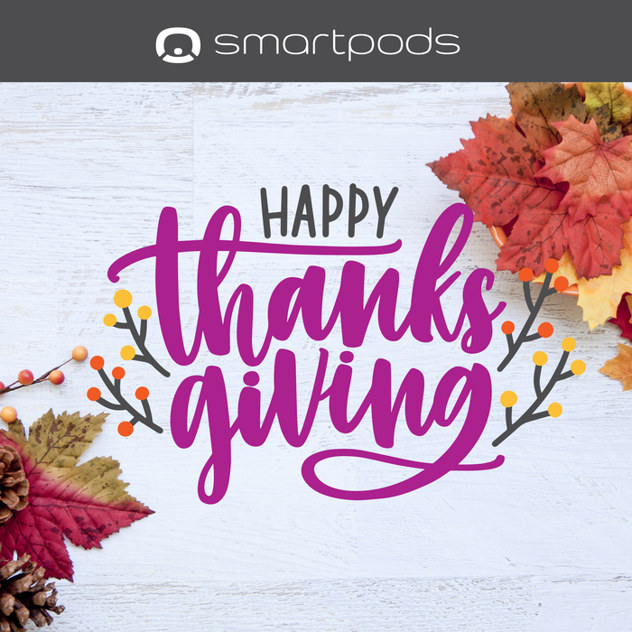 SmartPods's tweet photo. Happy #Thanksgiving everyone. Get outside, get moving, and enjoy your time with your friends and family. https://t.co/l1YsYupCws