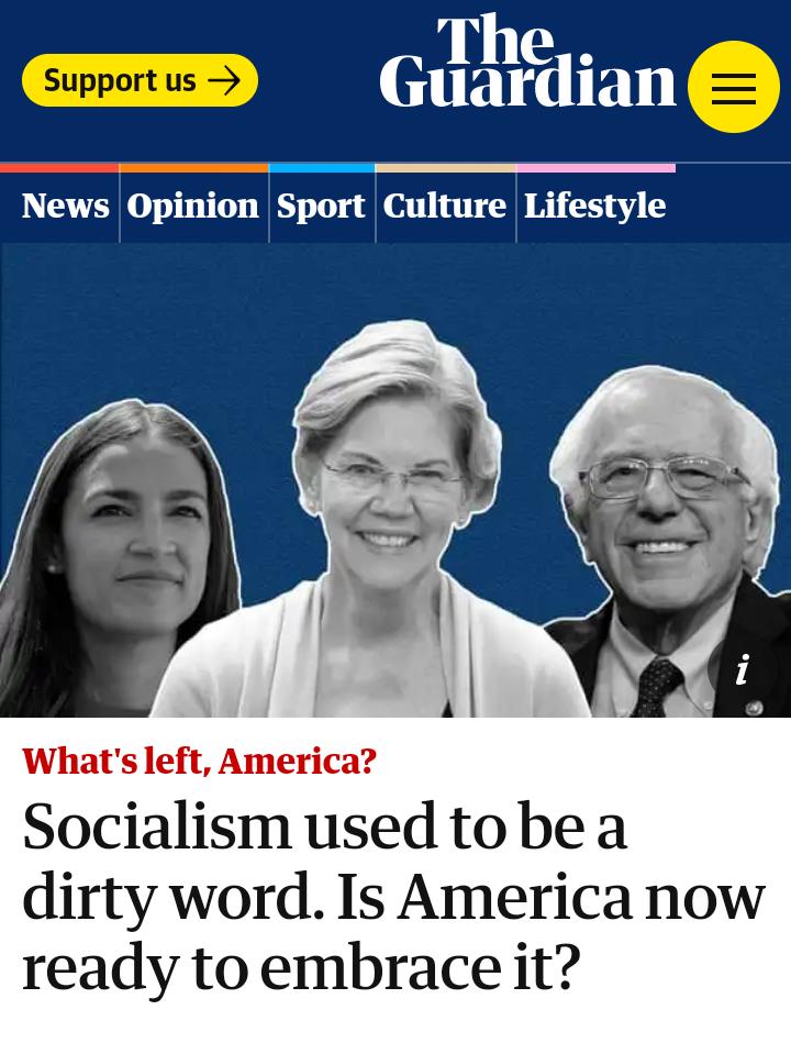 gillsterein's tweet photo. Oh shit oh no. It's already here. 😁

Imagine writing a piece on Socialism in America, and placing #ElizabethWarrenFraud who famously said she's 'capitalist to her bones' right snap in the middle.

#ManufacturingConsent https://t.co/rNlo9cox0X