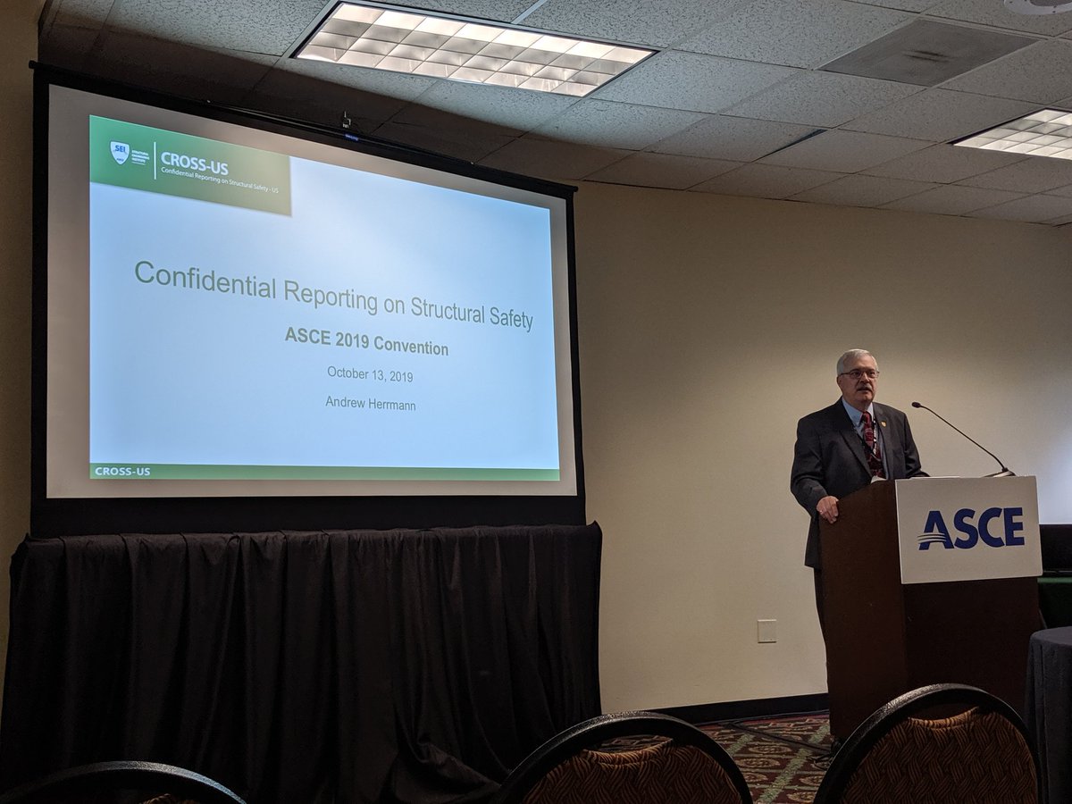Stuart_Adams's tweet photo. Confidential Reporting on Structural Safety (CROSS-US) presentation at #ASCE2019 https://t.co/QyCtDOeXZY