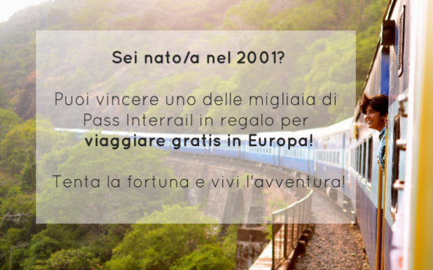 MapandFork's tweet image. Sei nato/a nel 2001? O conosci qualcuno nato quell'anno?
Puoi vincere una delle migliaia di Pass #Interrail in regalo per viaggiare GRATIS in Europa!
Dal 7 Novembre tenta la fortuna e vivi l'avventura: europa.eu/youth/discover…
Nel frattempo ri-twitta questa foto :-)