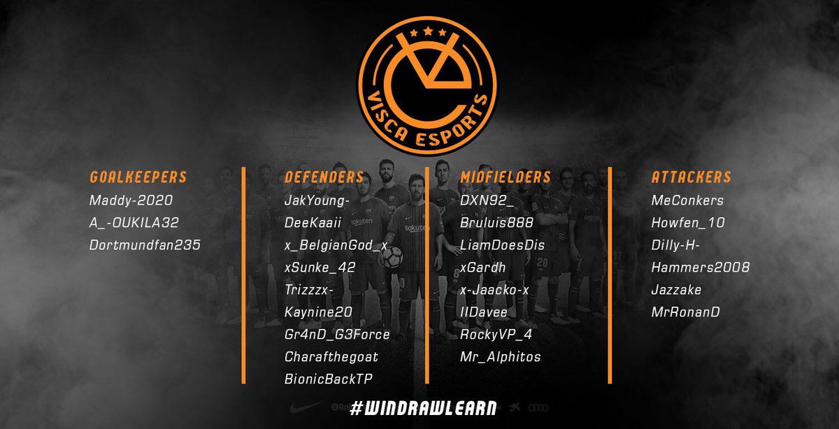 Official Squad List for <a href="/OfficialVPG/">Virtual Pro Gaming</a> and @OfficialVPGW 

#Viscà
#WinDrawLearn