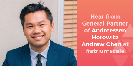 atrium's tweet photo. Don't lag and apply to our fundraising bootcamp #atriumscale by 10/20 to hear from @a16z's @andrewchen on a range of topics including his investing style, trends in #fundraising, and how to scale your #startup https://t.co/YzE54aGo28 https://t.co/70xix0WsYH