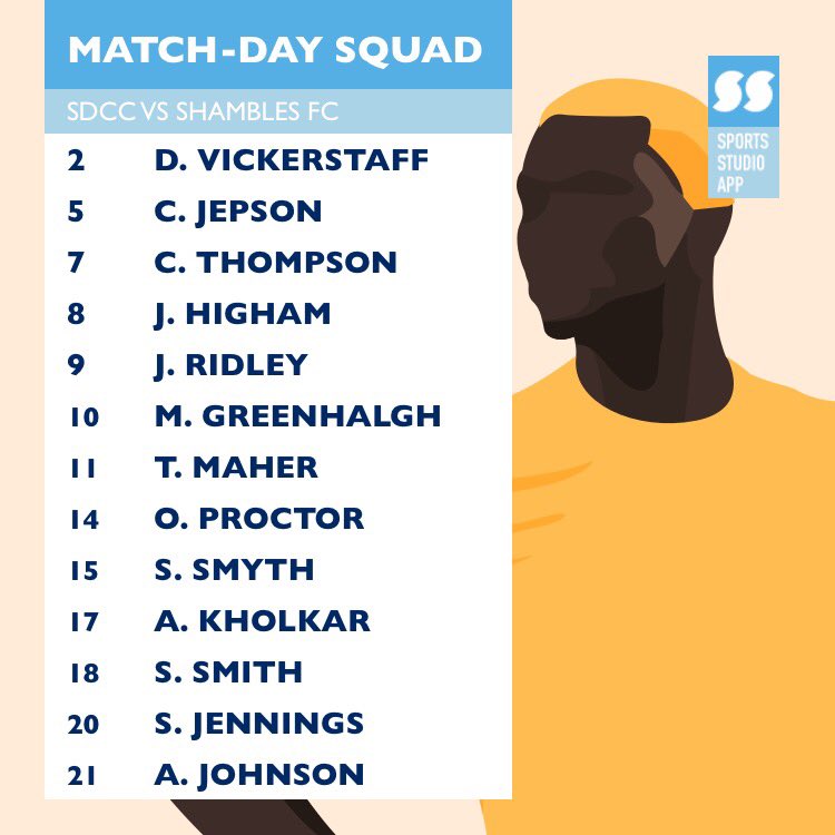 SDC_Cole's tweet photo. Here’s today’s squad - starting XI to be confirmed when we can be arsed even thinking about it #SDCCole https://t.co/z9DtPwmDh9