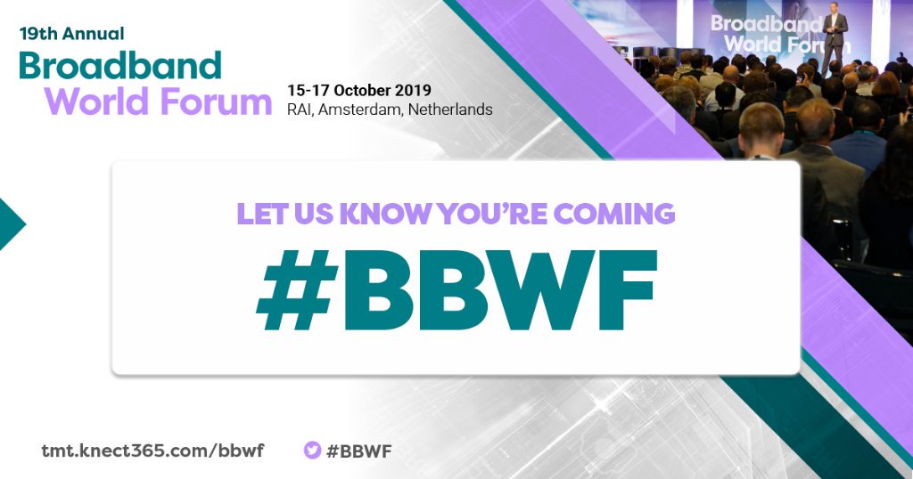 Will you be in Amsterdam for Broadband World Forum this week? Let us know by tweeting us with #BBWF!