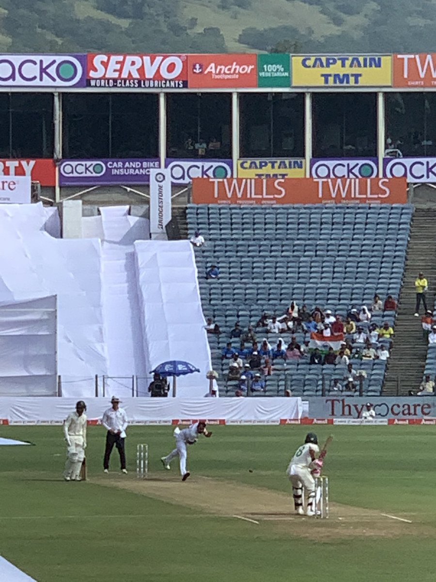 h2eSid's tweet photo. Congratulations #TeamIndia for the outstanding Victory in Pune. It was a pleasure to see you live in stadia. 
Salute to CaptainStrong @imVkohli &amp; our bowlers for the great work. 
#TestVictory #RealCricket #INDvSA https://t.co/vfieQ44FwX