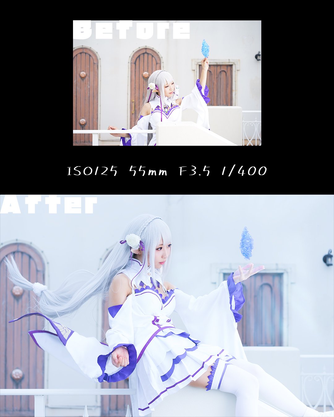 画像,Before/AfterRe:ゼロから始める異世界生活：エミリアCosplayer（@fleia0124） https://t.co/Bgp2kJiB2f…