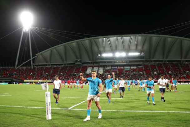 RugbyUruguay's tweet photo. Así nos despedimos de la #RWC2019 

¡Gracias a todos por el apoyo, el cariño y el respeto! https://t.co/tb2rV8g3jy