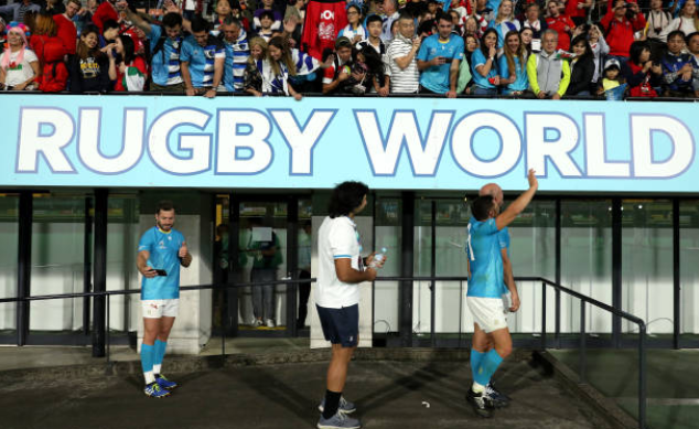 RugbyUruguay's tweet photo. Así nos despedimos de la #RWC2019 

¡Gracias a todos por el apoyo, el cariño y el respeto! https://t.co/tb2rV8g3jy