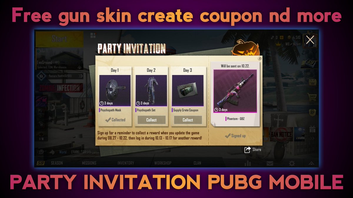 #partyinvitation do check out my YouTube channel link is on my profile 😍 #pubgmobile #pubgmobileleaks #warblergaming #pubgmobileindia