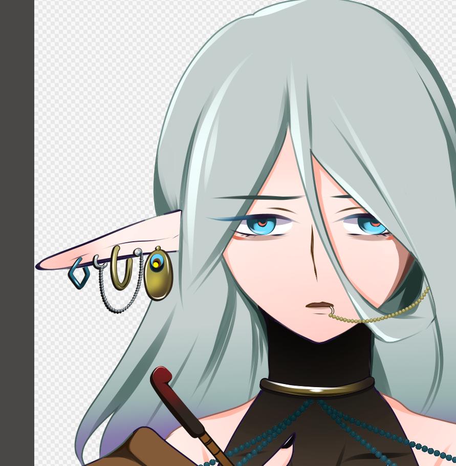 「【某ゲーム進捗】細かく描いたのに縮小したら全部つぶれて泣いてる。この立ち絵を使う」|HIJIKI＠ゲーム制作のイラスト