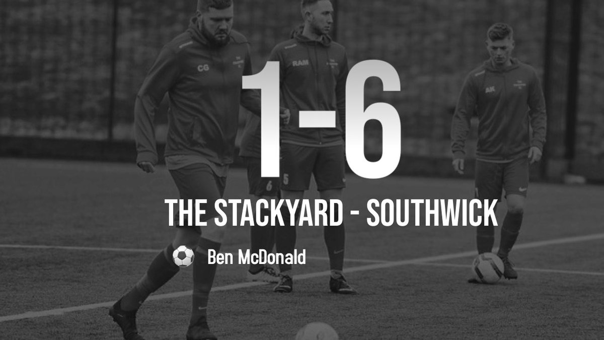 The Stackyard 1-6 <a href="/SouthwickFC1/">Southwick FC</a> 

Right in it going into the second half but a depleted squad meant tired legs and it paid off for Southwick.  

Goal:

⚽️            Ben McDonald 

MOTM:

🏆            Dan Ross 

#UTS