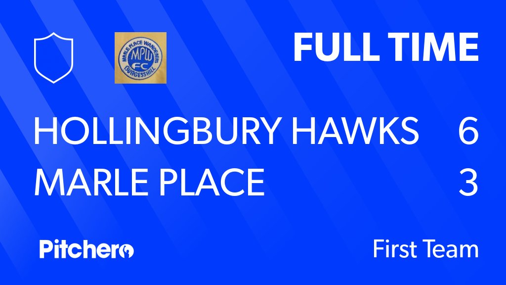marleplacefc's tweet photo. FULL TIME: Hollingbury Hawks 6 - 3 Marle Place
#HOLMAR #Pitchero
https://t.co/vopEQExHOU https://t.co/4ugVjUUx23