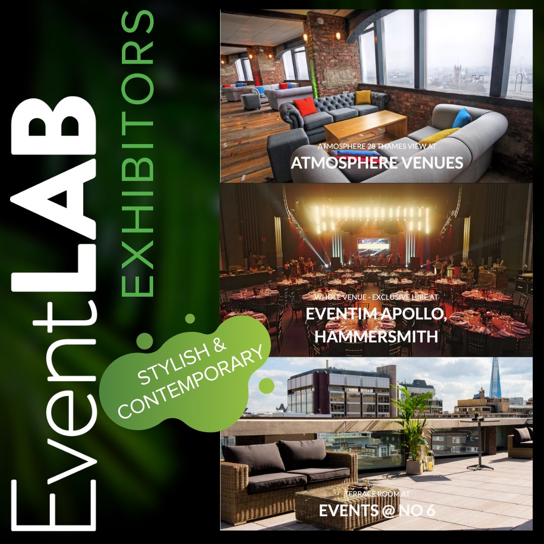 EventLAB_online's tweet photo. What's better for your ideal event than some of London's most stylish and contemporary venues available for hire?! Come check them out at #EventLAB 2019 next week!
Venues: @VenueAtmosphere @EventimApollo @Eventsno6
Register at https://t.co/40OcBPvJC6
#EventLAB2019 #HireSpace https://t.co/UCCiYGJ1ve