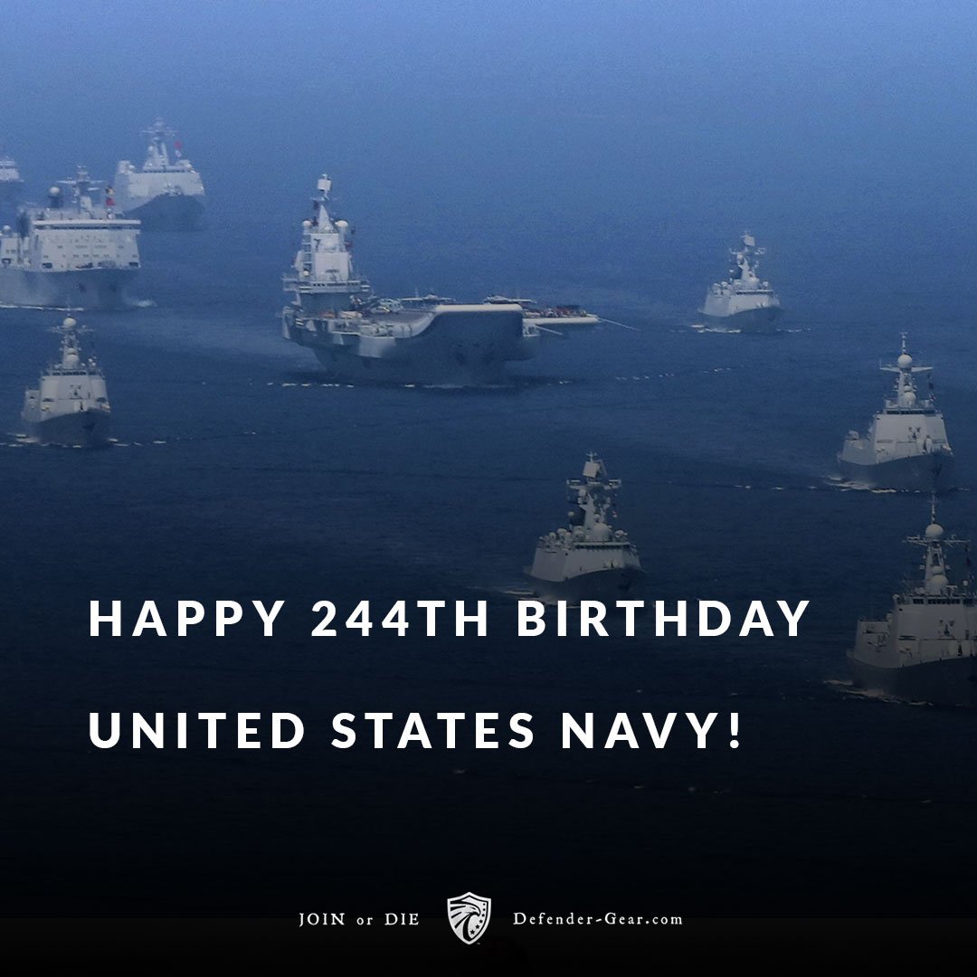 defendergear's tweet photo. Happy 244th Birthday to the US Navy! Established in 1775 by the Continental Congress, the Navy has been a part of the US Military since the very beginning. 🇺🇸
Learn more about the US Navy 👉 https://t.co/YjFQZENBoR
#usnavy #navybirthday #defendergear #freedom #usa #usmilitary https://t.co/Z2hJBTL4yg