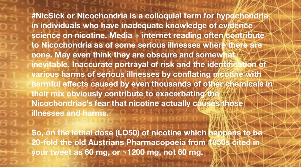 KalliSnae's tweet photo. Yeah, heard of #NickSick aka #Nicochondria - Fear of Nicotine. A widespread illness, espec among US Public Health academia. Very resistant to treatment, CBT together with evidence science may be helpful, even SSRI medication might reduce symptoms, but further research is needed. https://t.co/jJwcPyDIQi