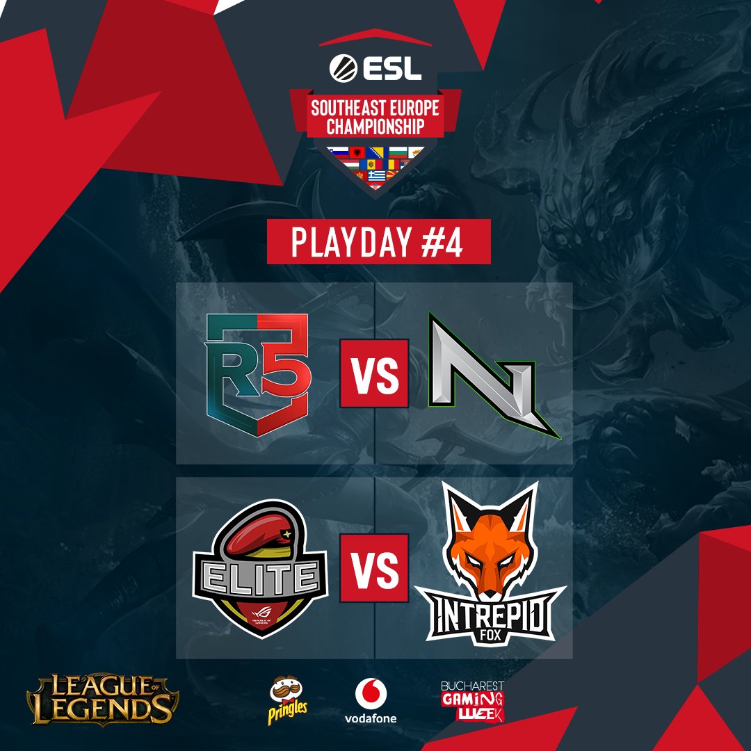 ESLSEC's tweet photo. Two games, four teams from four different countries! ๐ It's time to support your favourite one, because we are close to the FINALS! Stay tuned! ๐ช #ESLSEC #LoL https://t.co/EXLnR4uaWH