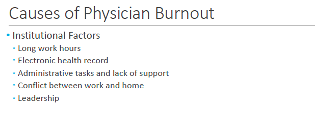 FITWITMD's tweet photo. Ironic!? That some of the qualities we desire in a physician (Idealism, Perfectionism, Intense sense of Responsibility) were some of the very factors predicting burnout! - Aaron Martin, MD (@amartin187) presents at #PASG2019 #PSGFIT https://t.co/Hc5BiiBRFs