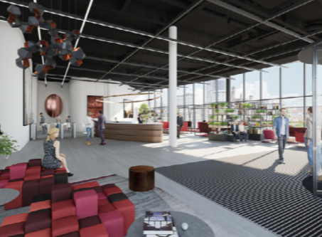 Embankmentmcr's tweet photo. This CGI of the reception area at 100 Embankment fills us with excitement! What do you think?😍 https://t.co/7lcBZ63otf