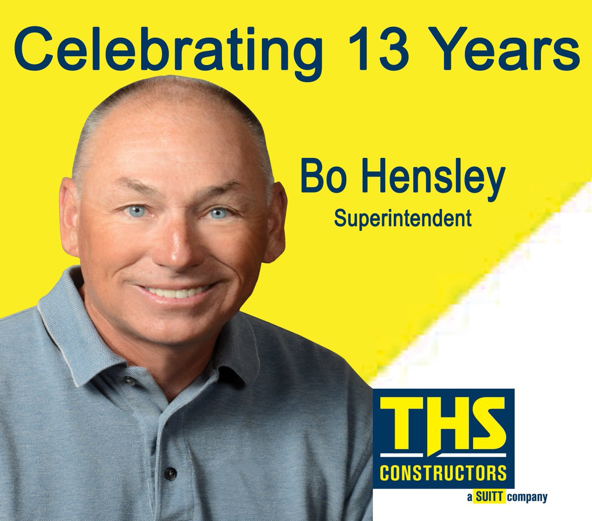 thsconstructors's tweet photo. Superintendent, Bo Hensley, has been with us for 13 Years today. Bo, Happy THS Anniversary!  #thsbuilds #thsgrows https://t.co/AmwYH7wZZk