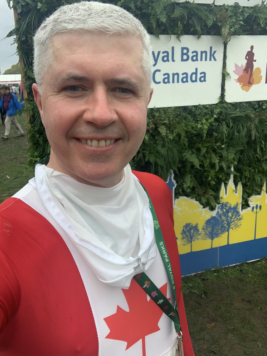 QPRBadger's tweet photo. So proud to be Canadian for the day!! What great support I received all the way round. #RBC150 #RoyalParksHalf https://t.co/Uo56vCEb80