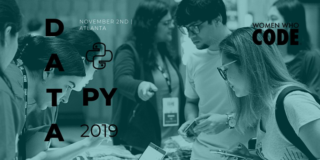 WomenWhoCode's tweet photo. 🚨Looking to take your career in #Python or #DataScience to the next level?
👩🏾‍💻Attend WWCode #DataPy on 11/2 in #Atlanta
Buy tickets→ https://t.co/5NUPYRfr4n

#techconference #programmer #developer https://t.co/d4UM5tXZb4