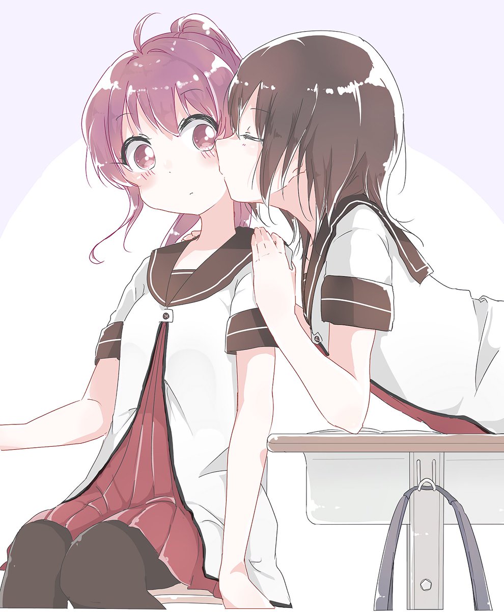 Lesbian anime making out.