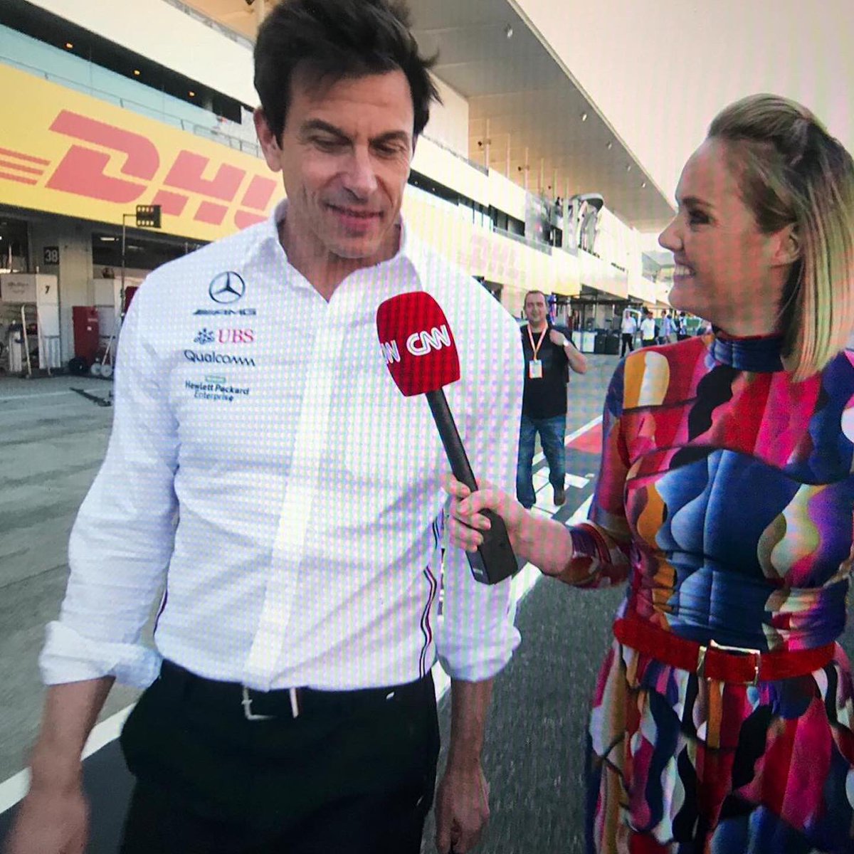 AmandaDCNN's tweet photo. So how will the celebrations go Toto?! “we’re not very good at celebrations”!!! Not sure whether to believe him...but that, ladies and gents is how you win 6 straight constructors titles! Congrats @mercedesamgf1 #mercedesf1 #totowolff #mrtoto #japanesegp #f1 #suzuka @cnnsport https://t.co/aHQqm0FclB