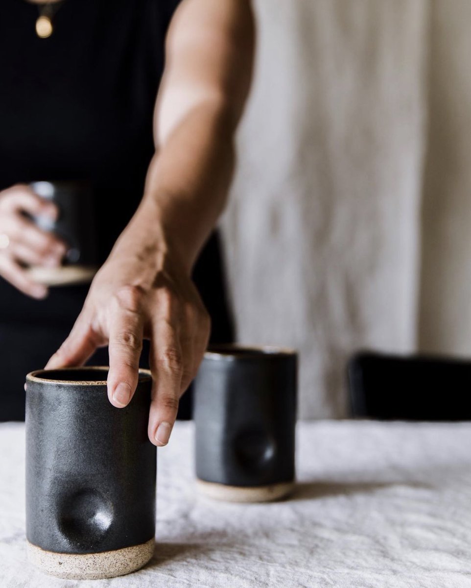 Tea, anyone? 🌱💧✨   Charcoal satin by goldenratioclayworks.com
#thepursuitoftheperfectcup