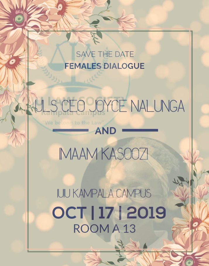 #femalesdialogue 

<a href="/ug_lawsociety/">Uganda Law Society</a> .