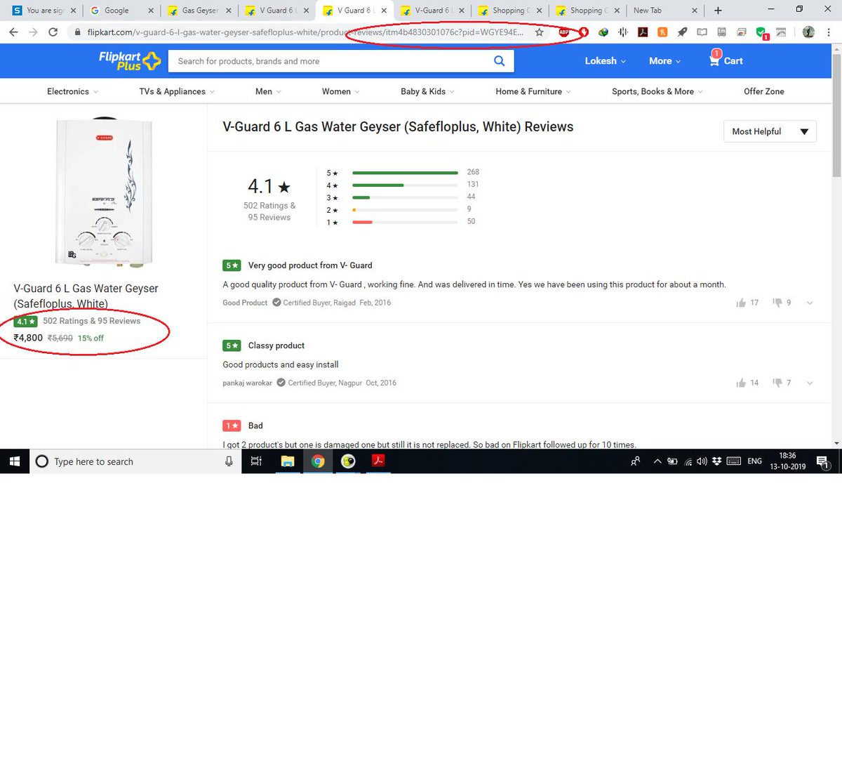 lokeshskshukla's tweet photo. Is this a bug, or flipkart is cheating with customers in the name of sale ??
See the price difference of the Geyser on Product page, and on the review page of the same product.
@Flipkart  @jagograhakjago #BigDiwaliSale https://t.co/nKAKp1ioCg