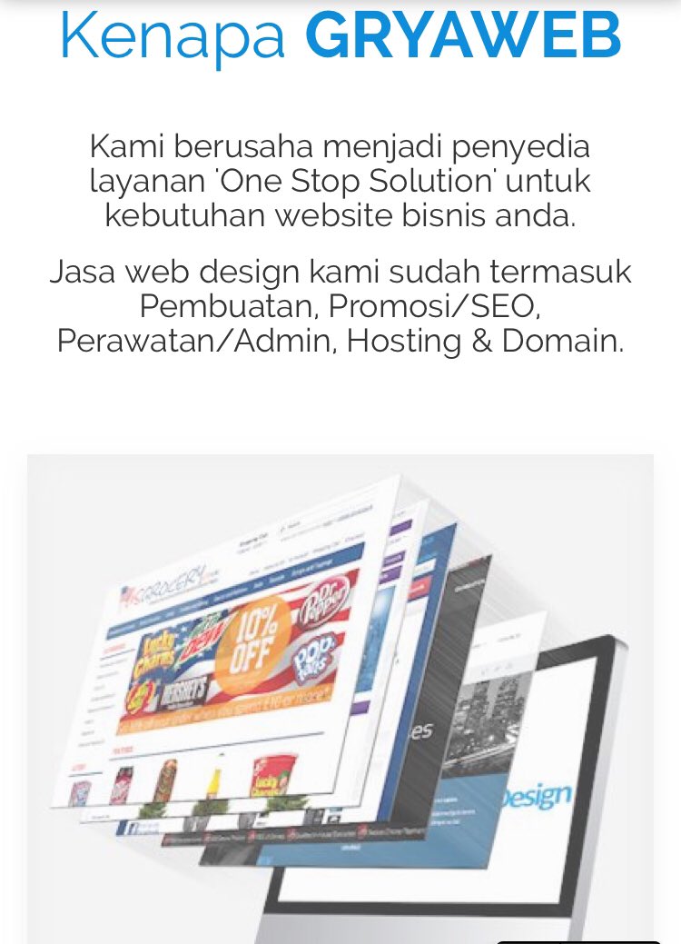 Gryaweb's tweet photo. Kenapa memilih Gryaweb? #jasawebdesign #webdesignjakarta https://t.co/np3PMWY1o3