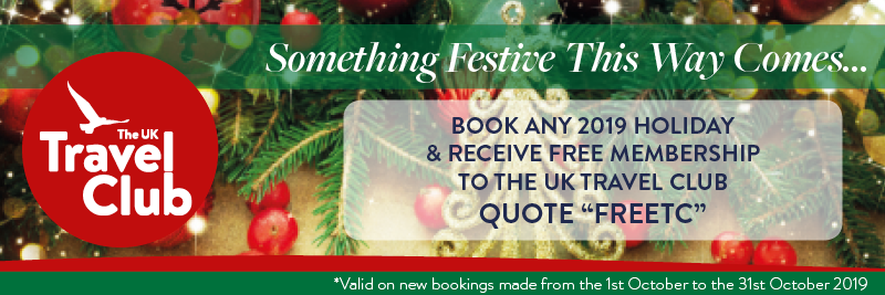 Book any #2019 holiday before October 31st to receive #FREE membership to The UK Travel Club! 
BOOK QUOTING 'FREETC'

#TheUKTravelClub membership offers regular newsletters offering discounts on selected holidays and exclusive first looks.

#TurkeyandTinsel #Christmas #NewYear