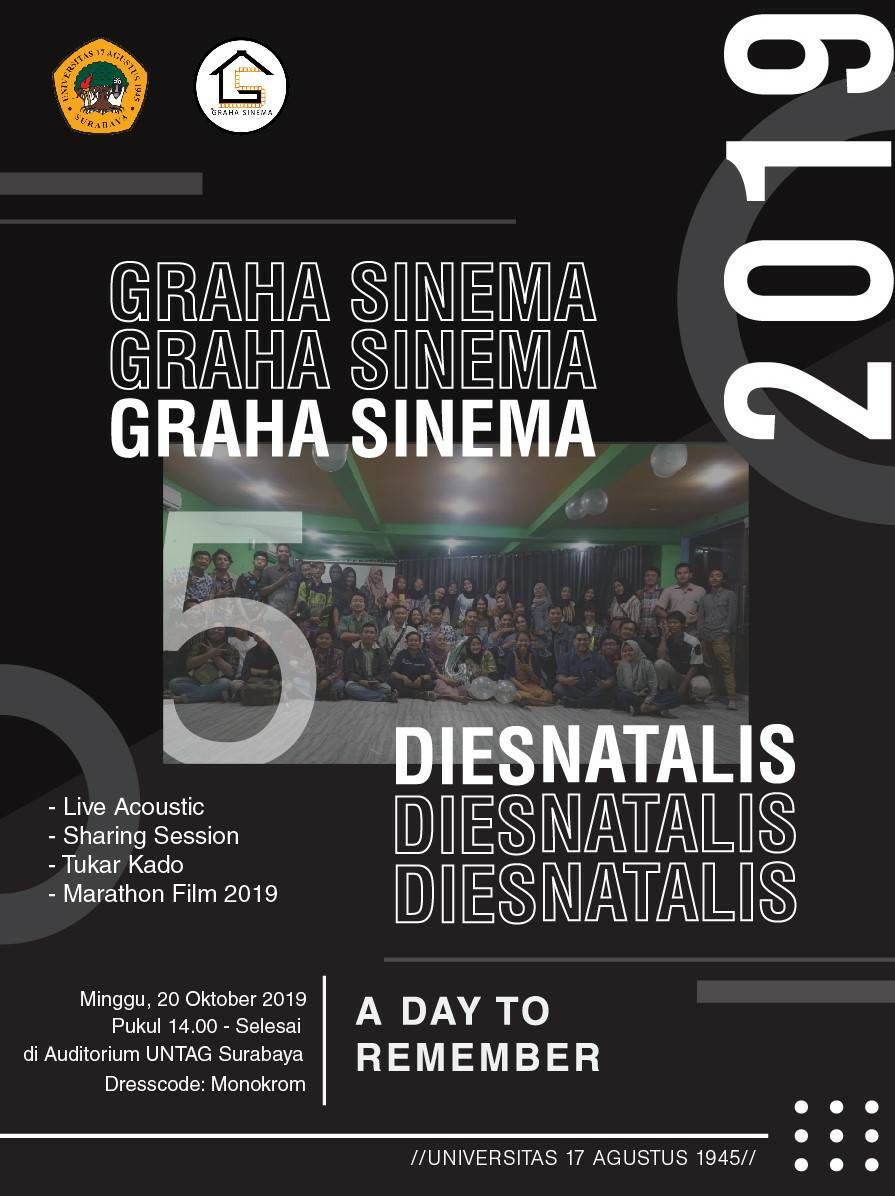 GrahaSinema's tweet photo. From : Graha Sinema
To : Keluarga Besar Anggota UKM Graha Sinema
H-7 ROAD TO DIESNATALIS UKM GRAHA SINEMA UNTAG SBY
Sesuai dgn tema kita kali ini yaitu "A Day to Remember" jangan lupa siapin kado yg tak lekang oleh waktu yaaaa (minim 10k)
#grahasinema
#rollingaction https://t.co/z7MIXMo7mV