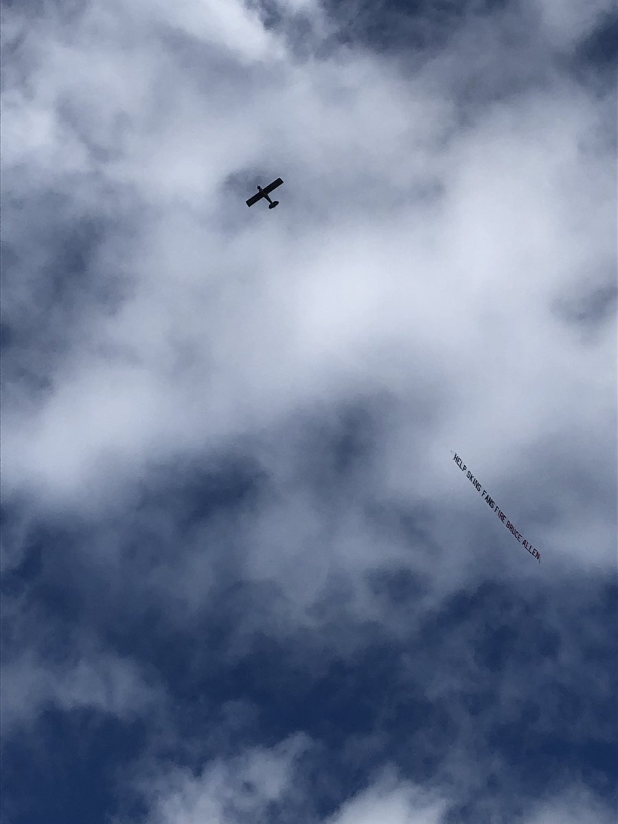 michaelpinRVA's tweet photo. There is a “Fire Bruce Allen” plane circling above Hard Rock Stadium this morning. https://t.co/ZcyIDTtSWX