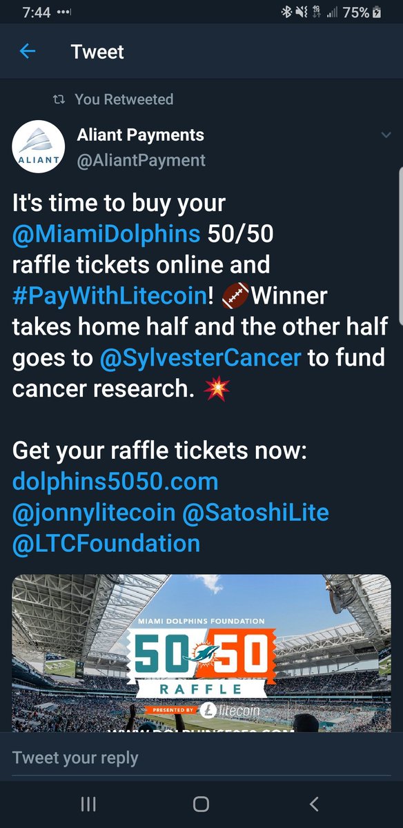 @Browns @BrownsGiveBack @SC4K @get2school I would think it would be great if the Cleveland Browns can accept Litecoin for 50/50 like the Miami Dolphins does and the other half goes to cancer research 

CC: @AliantPayment @jonnylitecoin  #litecoinfam