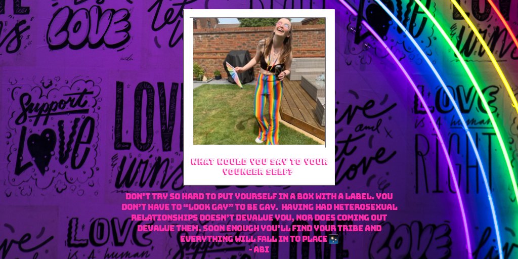 NewburyPride's tweet photo. Final thoughts for #nationalcomingoutday don't feel as though you have to put a label on your identity just as you start to explore it. Not everyone's identity is easy to put into a neat box. Inspired by Abi's advice to her younger self:
🌈🌈🌈
#LoveNotLabels #lgbtqsupport #pride https://t.co/5QpUrSDGG6