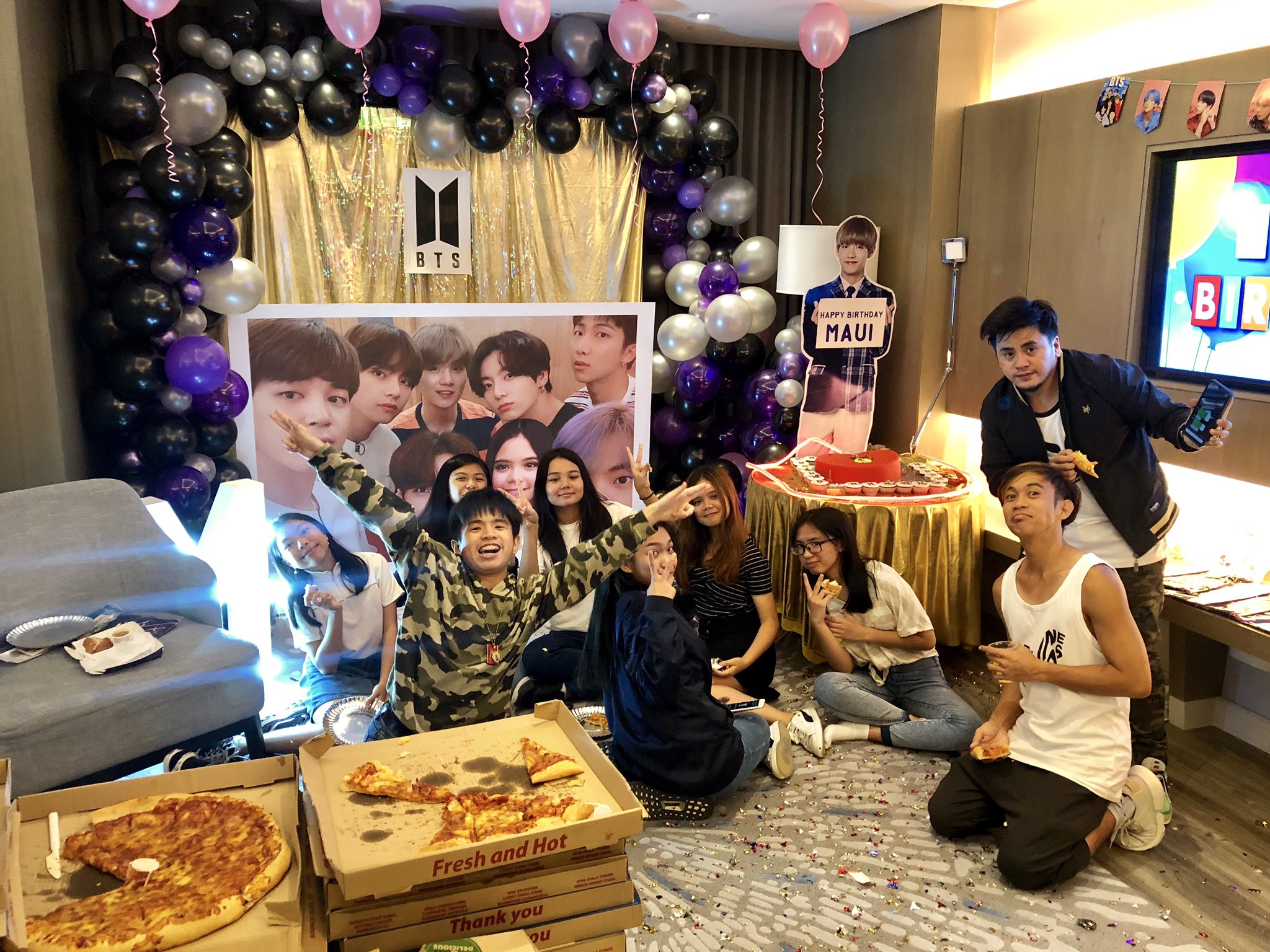 Rocky Smith 💎 on X: Surprise BTS themed party for my daughter Maui!  🎉❤️🎉 #bts #btsarmyph #birthday #fun #happy #btsarmy #btsparty #tata #bt21  #TAEHYUNG #kpop #Kpopmerch #btsmerch #btsph #BTSV #vtaehyung  #btsbirthdayparty #btsthemedbirthdayparty #