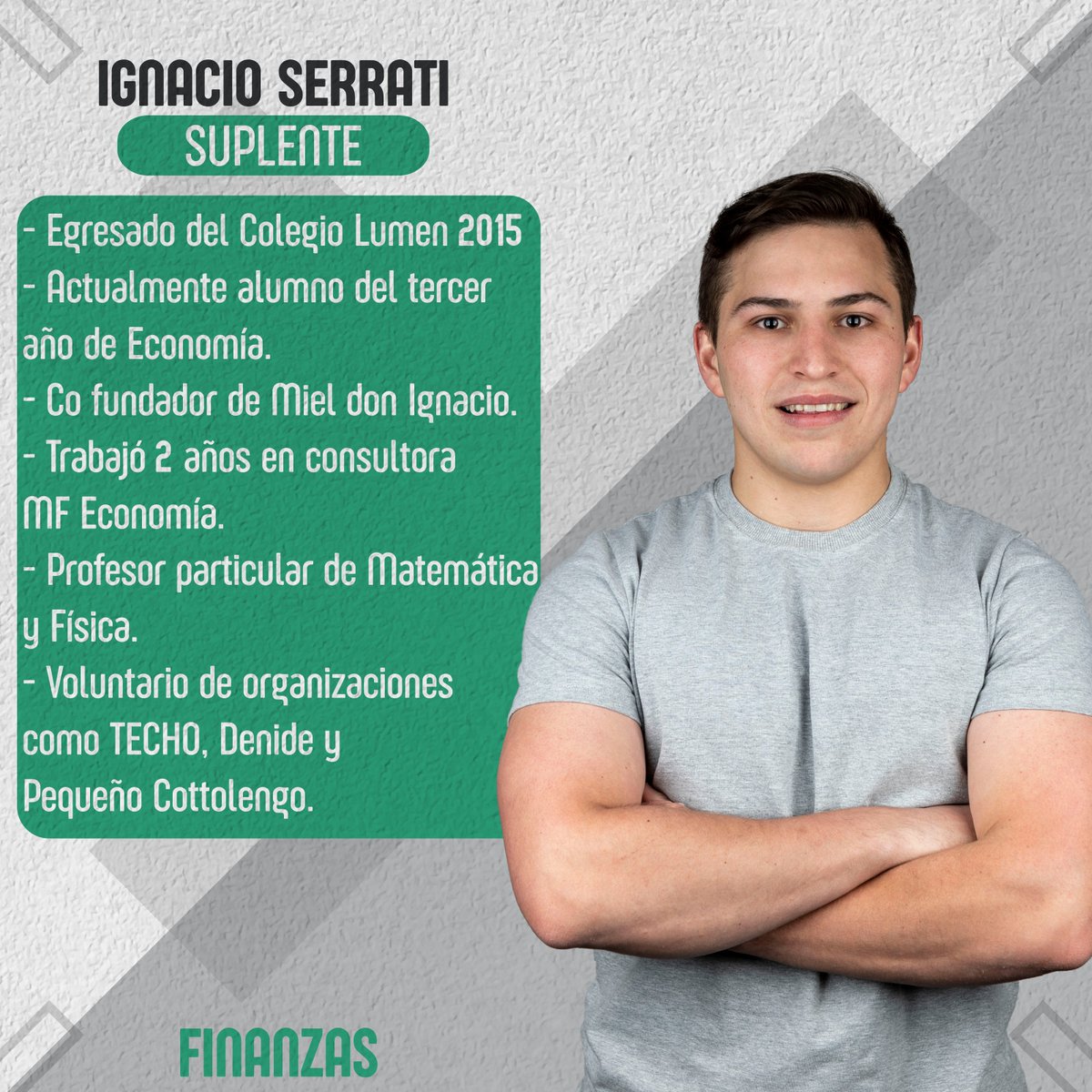 • Finanzas •

Te presentamos a nuestro equipo para el periodo 2020.

Ellos son <a href="/fabririvarola/">Fabrizio Rivarola</a> e Ignacio Serrati quienes están preparados para ser depositario de los valores del C.E.C.C.A.E y llevar la contabilidad al día del CE.

#LoQueNosUne 💜💚
#Union