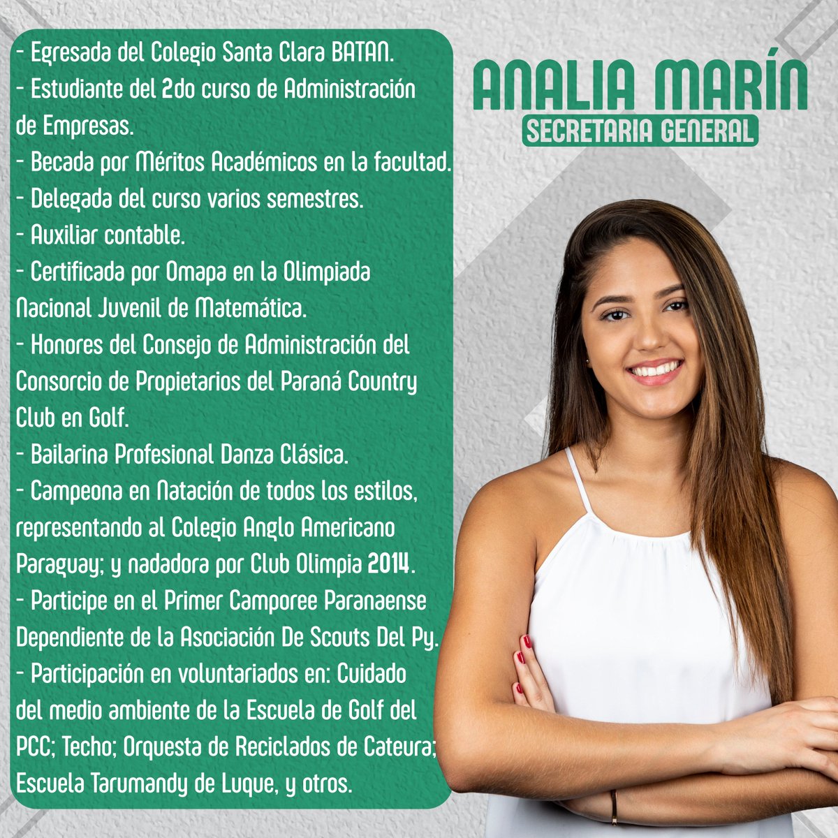 • Secretaría General •

Te presentamos a nuestro equipo para el periodo 2020.

Ella es <a href="/Analiamarinn/">Analia</a> quien con voluntad, compromiso y trabajo está preparada para coordinar y controlar las tareas de las distintas Direcciones del Centro de Estudiantes.

#LoQueNosUne 💜💚
#Union