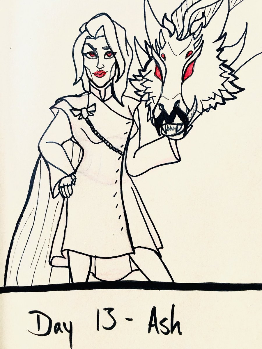 trickstersvice's tweet photo. Day 13 - Ash. Ft Ashe doing some cosplay & dragon BOB. #inktober #inktoberwatch #inktober2019 #elizabethcaladoniaashe #overwatch #overwatchashe #overwatchbob https://t.co/RwBF6rEfYT