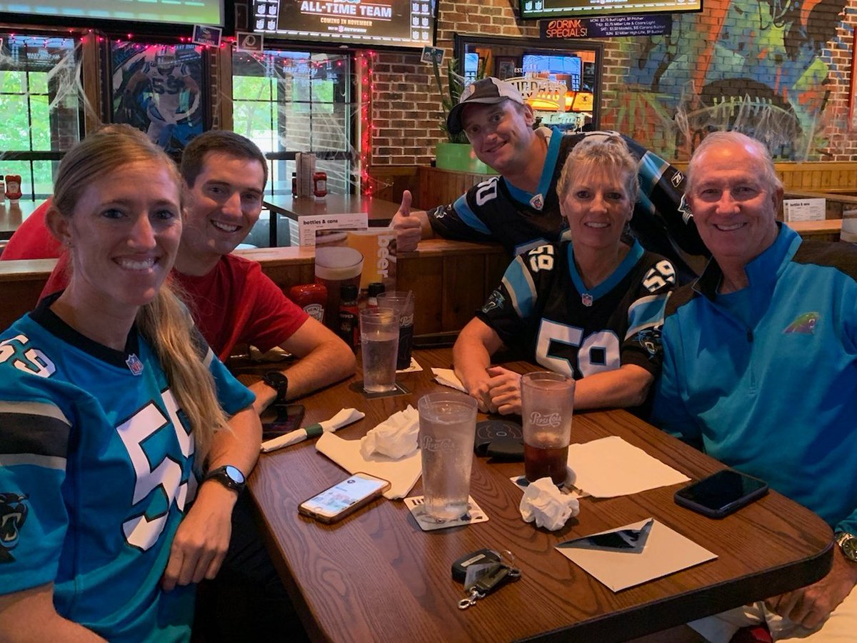 SportsChannel8's tweet image. WINNERS today:
-the Panthers
-anyone who came to @carolinalehouse for breakfast to watch 
-specifically, these folks, who had their lunch (brunch?) bought by us and @999TheFan!
#AleYeah