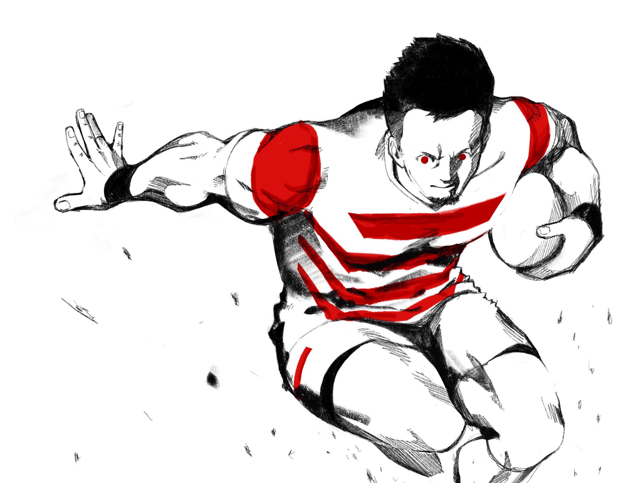 鈴木大四郎 ラグビーってのはつくづく一人ではどうしようもないスポーツだなと まさに観客も含めてチーム一丸 やっぱり勝つって凄い力出るな 福岡堅樹 日本代表 ブレイブブロッサムズ 決勝トーナメント進出 ラグビー イラスト 漫画 Fukuokakenki