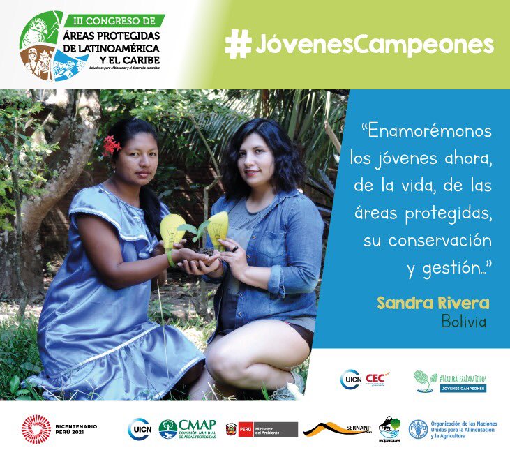 #jóvenescampeones @UICN_CEC @natureforall #NaturalezaParatodos en el #congresoáreasprotegidasLac