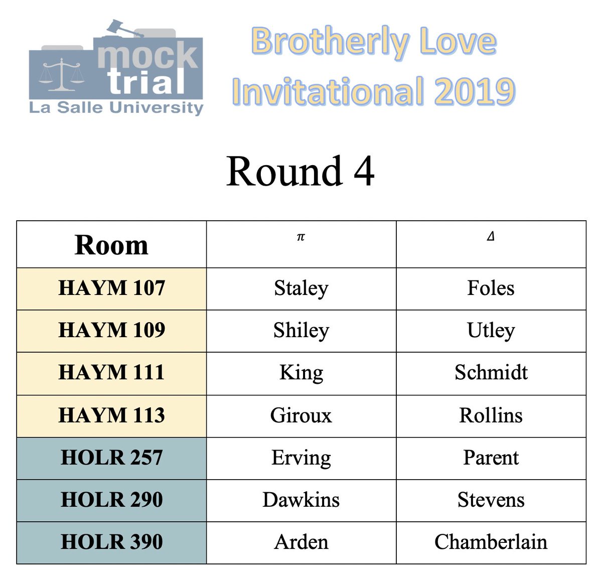 Round 4 pairings are live! Captains start at 1:30, round starts at 2.