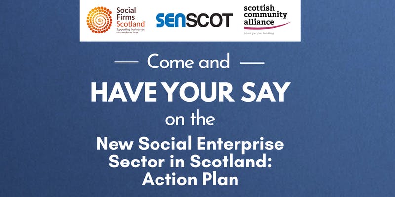 Are you a social enterprise in Dumfries and Galloway? Have a say on a new national action plan for the sector. 

Senscot is hosting two engagement sessions in Dumfries and Galloway – click to book. Sanquhar: bit.ly/2kZerZF Castle Douglas: bit.ly/2n8dAH3