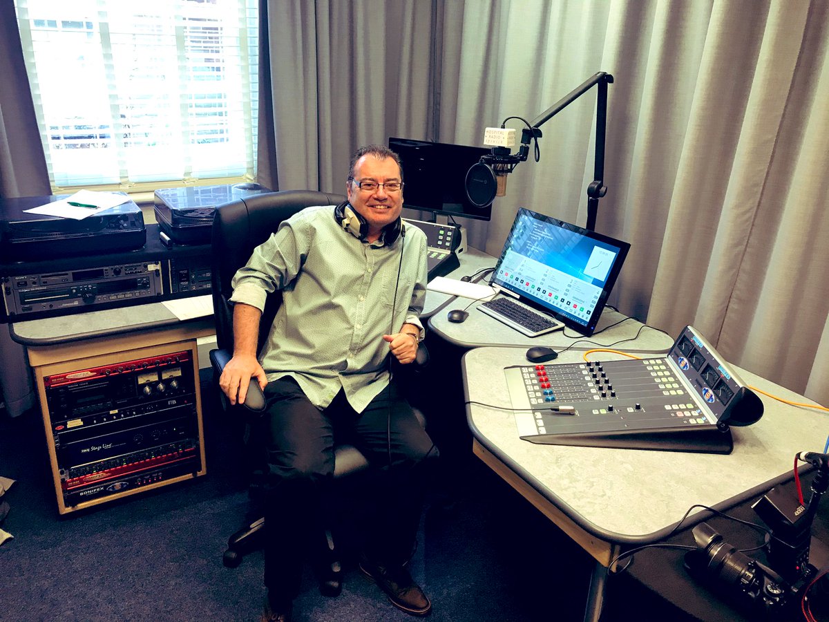 StephenFoz's tweet photo. Real pleasure attending the @HosRadioIpswich AGM today in my role as vice-president. Thanks to #DerrickHolman #NigelTaylor @FatherofTheProf and #TimWard for showing me the new studio. Between them they have 122 years of service at #HRI. https://t.co/BKMbPn0j7U