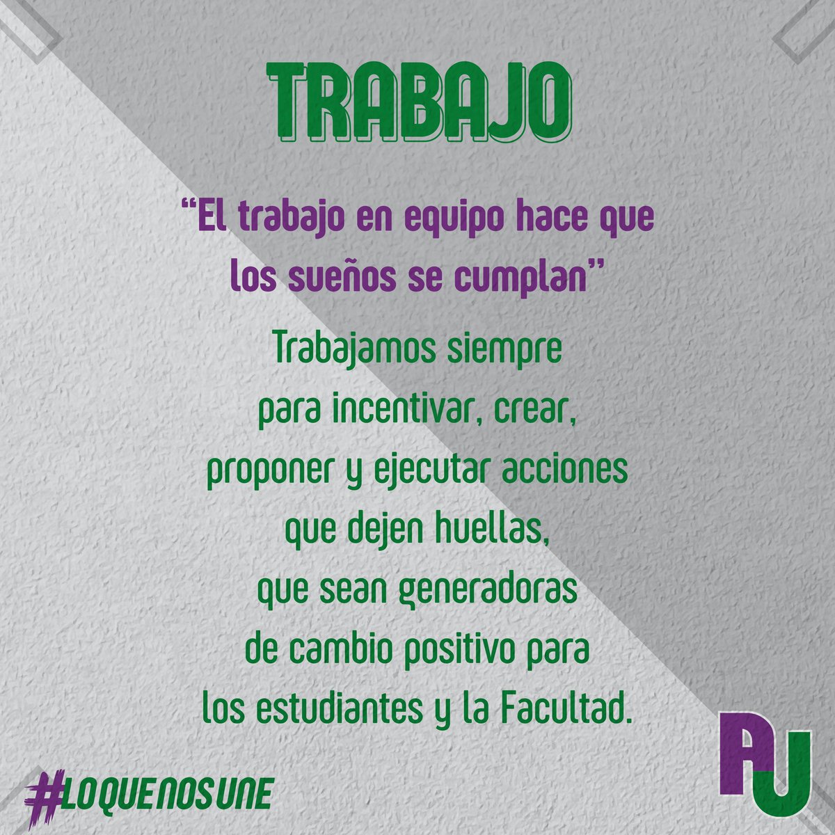 Seguí conociendo al equipo que nos une! #Lista1 ☑

#LoQueNosUne 💜💚