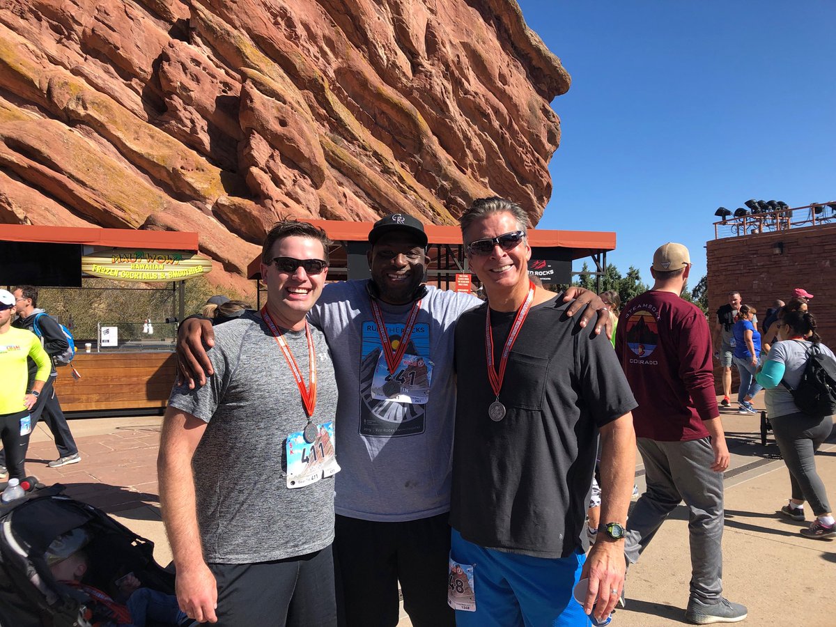AlanGTV's tweet photo. Um, that’s the 1st time I’ve ever used a railing in a 10k. The ⁦@CBSDenver⁩ team takes on the killer hills of #RunTheRocks this a.m. for ⁦@AmericanLungCO⁩ Way fun!
⁦⁦@kstrain2⁩ ⁦@AshtonCBS4⁩ ⁦@justinadamsTV⁩ ⁦@JamieALeary⁩ ⁦@CBS4Dom⁩ https://t.co/7hJLT55jTM